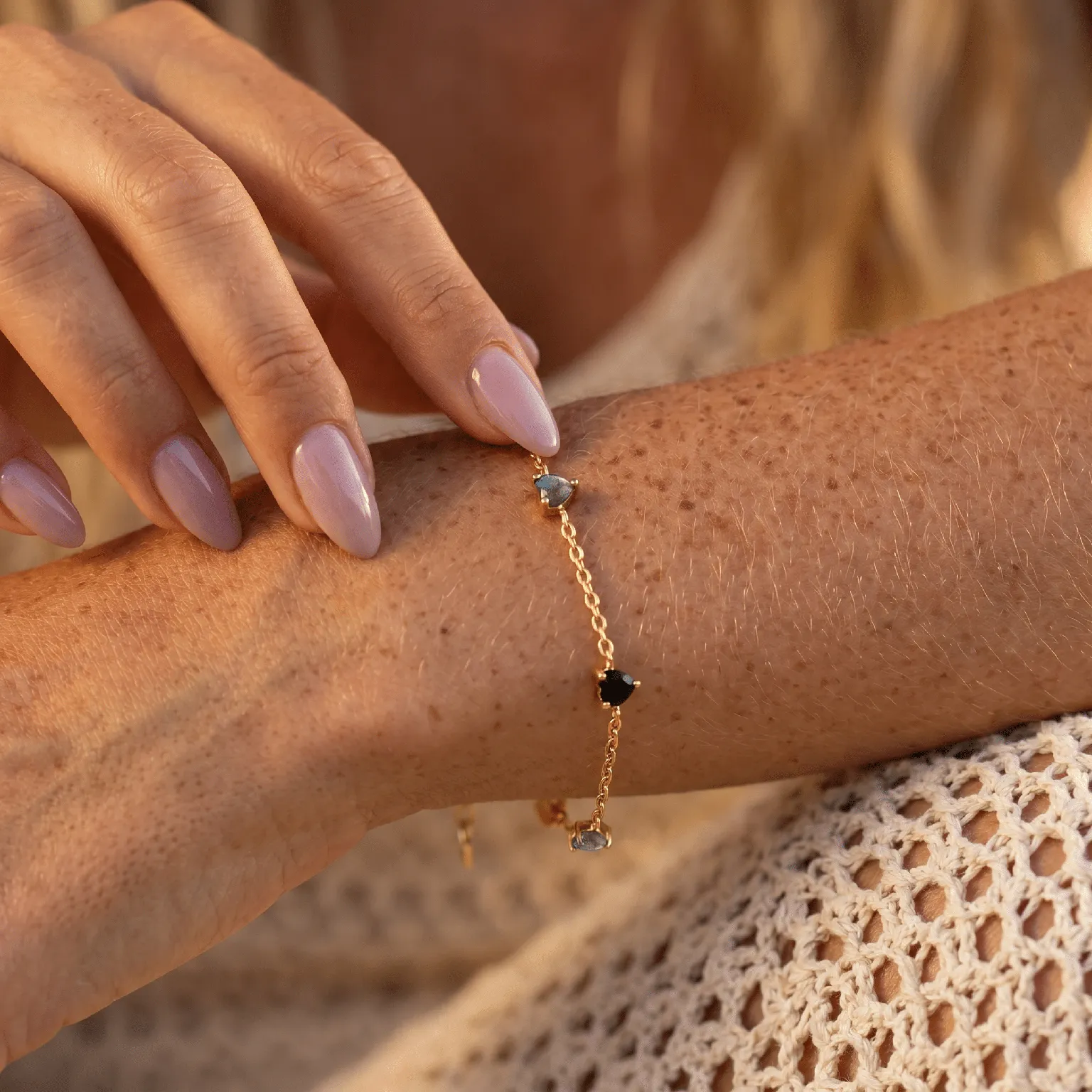 Black Obsidian Labradorite Bracelet - Crush