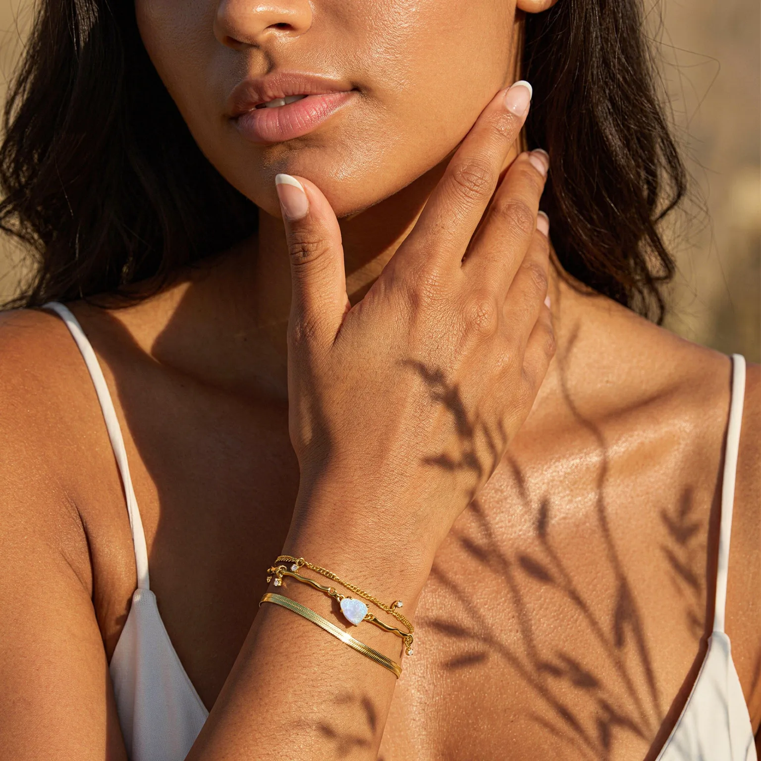 Moonstone Flow & Herringbone Bracelets