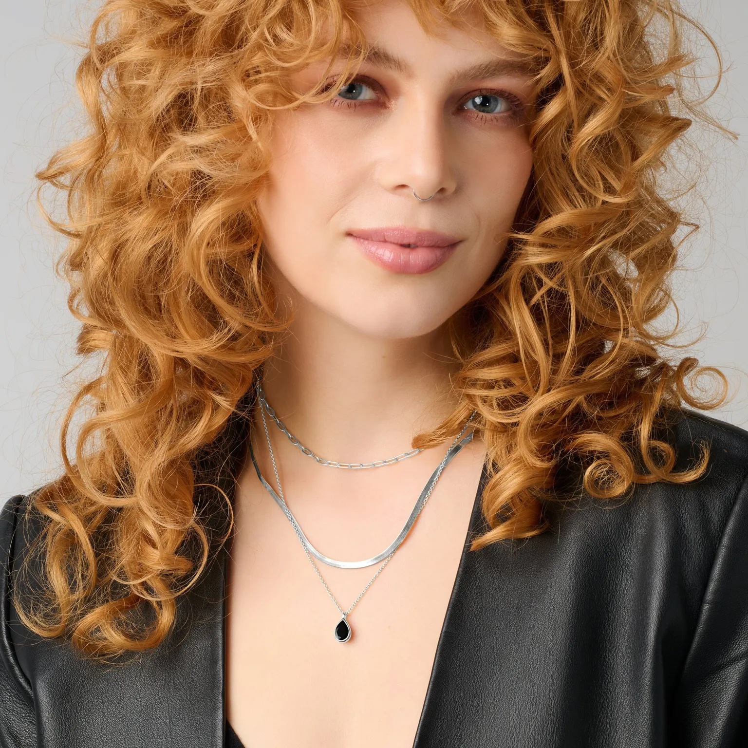 Black Obsidian Hidden Heart Necklace & Herringbone Chain