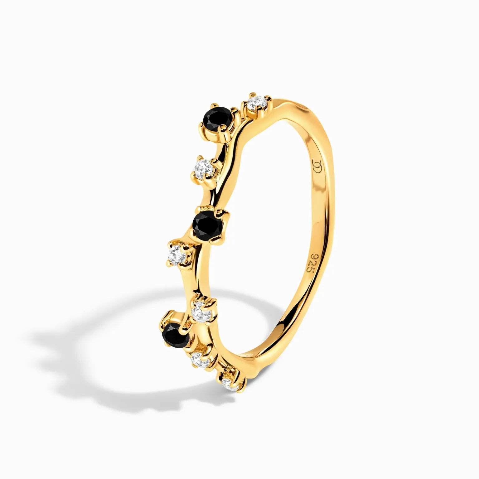 Black Obsidian Flow & Stardust Rings