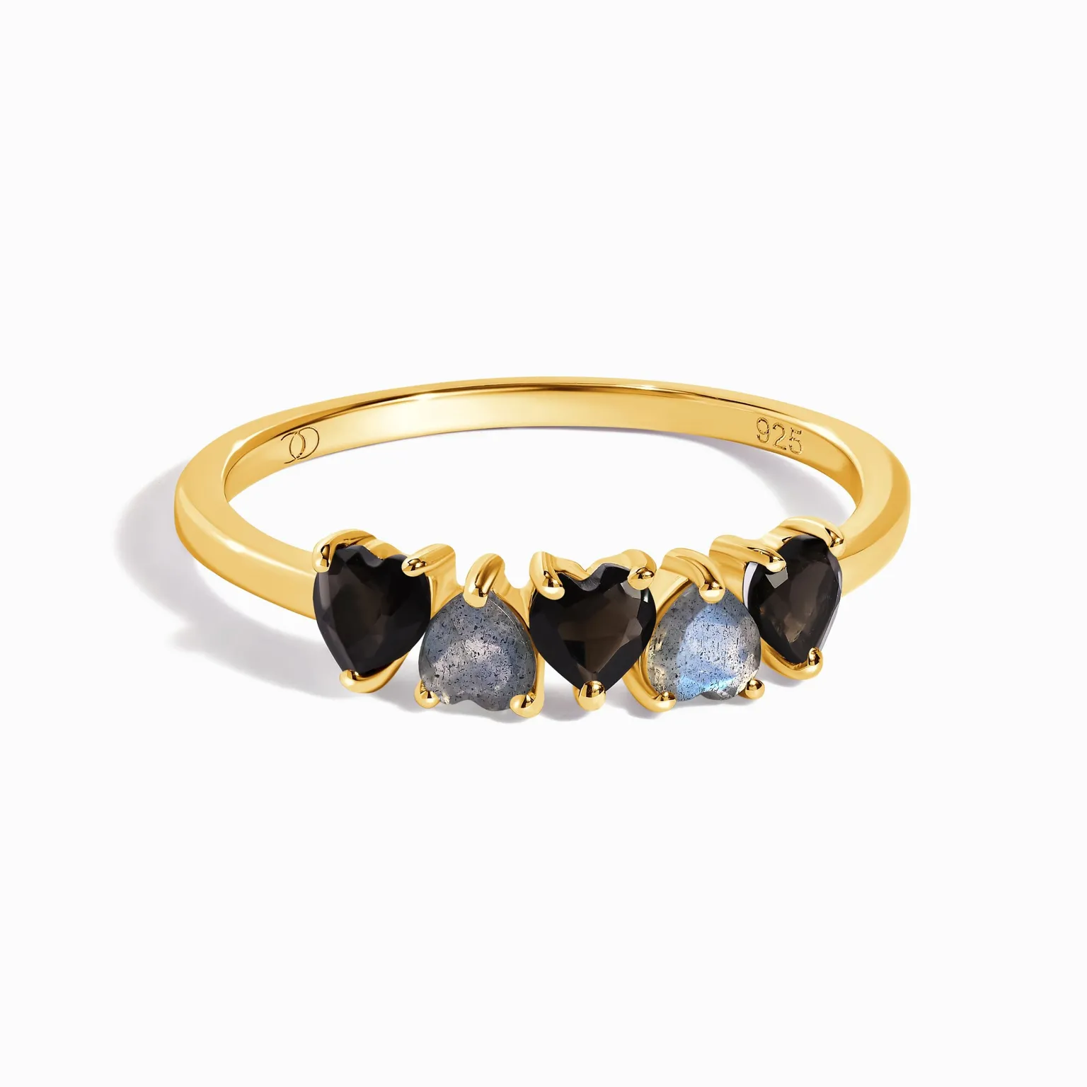 Black Obsidian Labradorite Ring - Crush